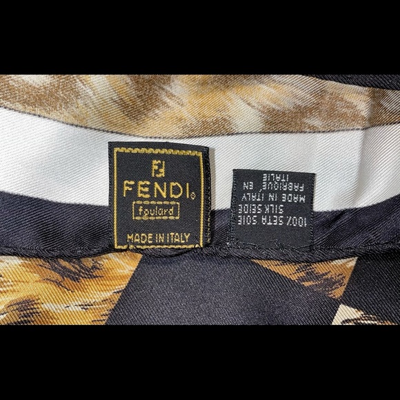 AUTHENTIC FENDI SILK SCARF - Picture 2 of 5